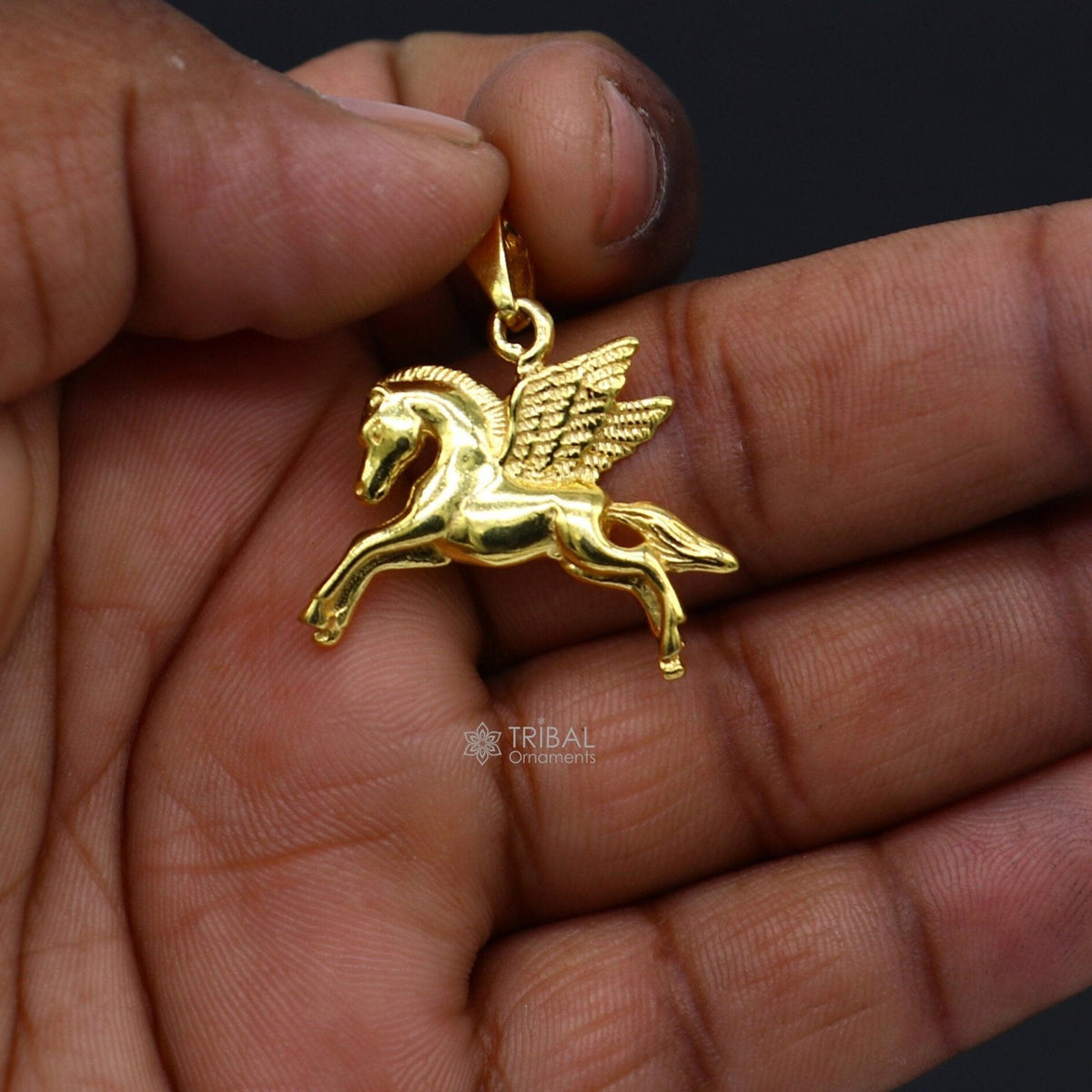 Sterling silver Pegasus and unicorn pendant featuring a vintage horse design, stylish and divine jewelry for boys and girls.