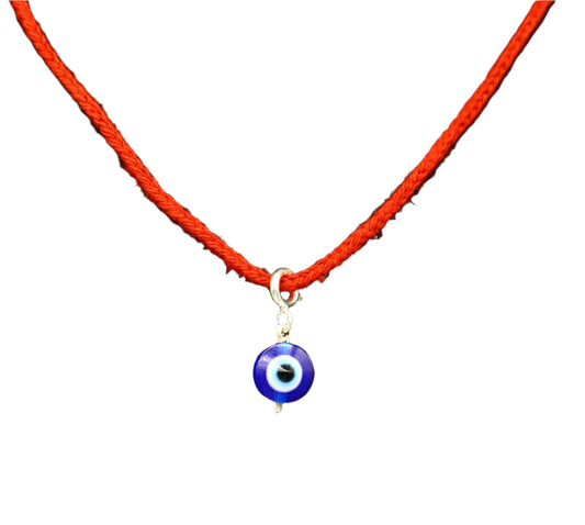 925 Sterling silver evil eye pendant with drop dangle design, handmade jewelry for kids and girls by TRIBAL ORNAMENTS