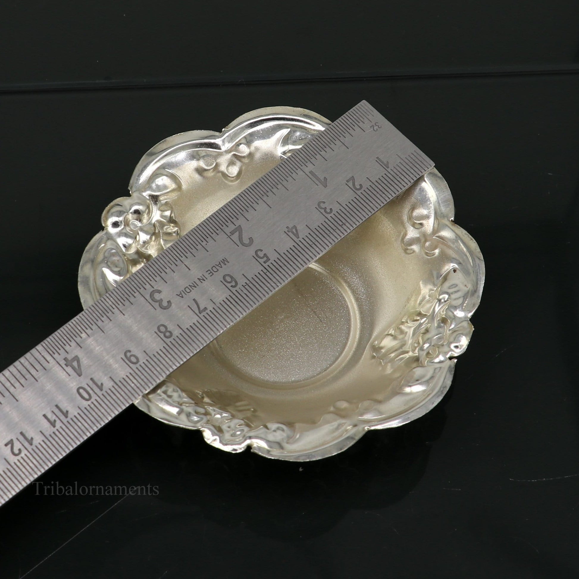 925 sterling silver exclusive handcrafted work light weight bowl, puja utensils, silver article, silver utensils, silver vessel sv237 - TRIBAL ORNAMENTS