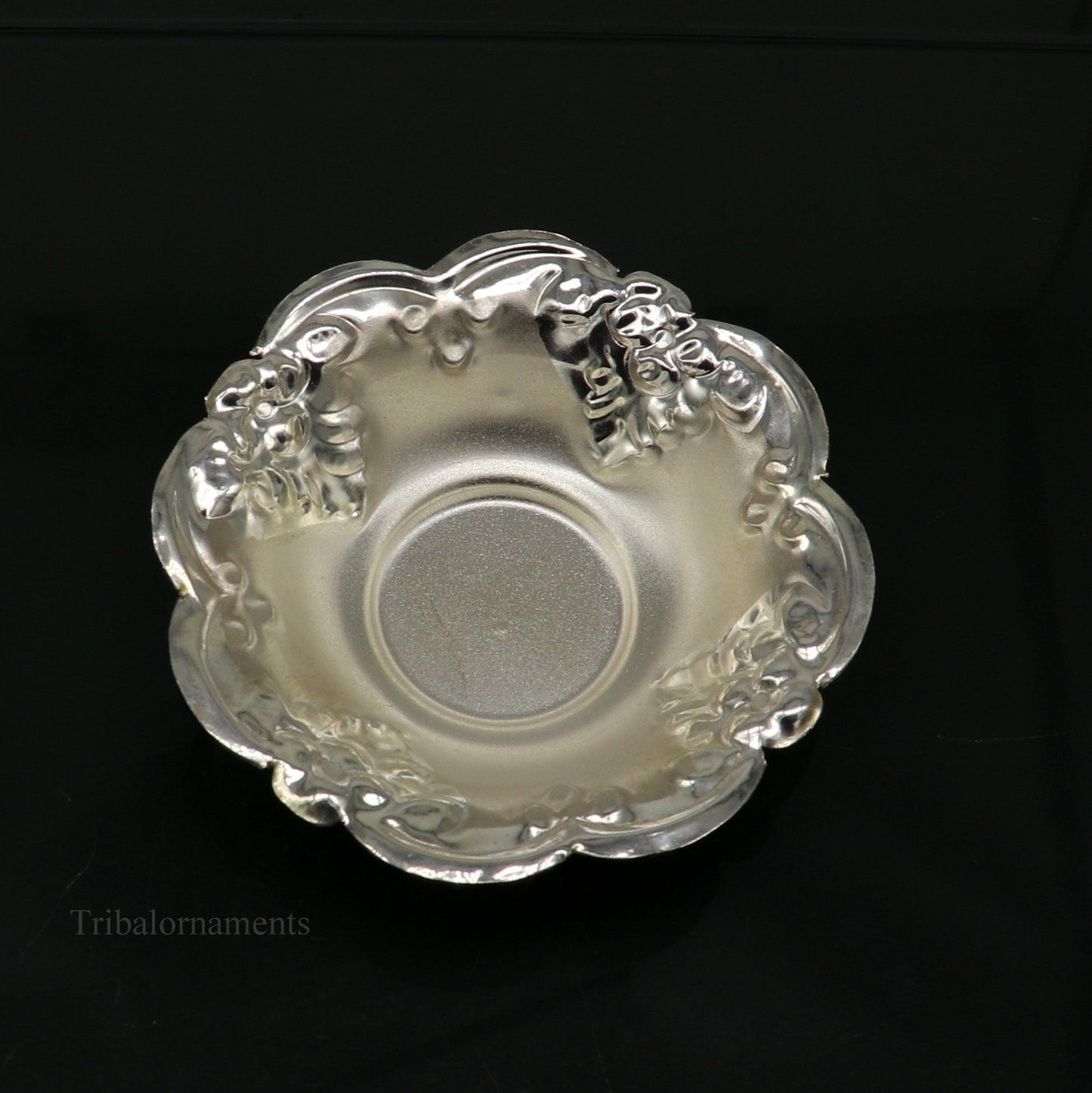 925 sterling silver exclusive handcrafted work light weight bowl, puja utensils, silver article, silver utensils, silver vessel sv237 - TRIBAL ORNAMENTS