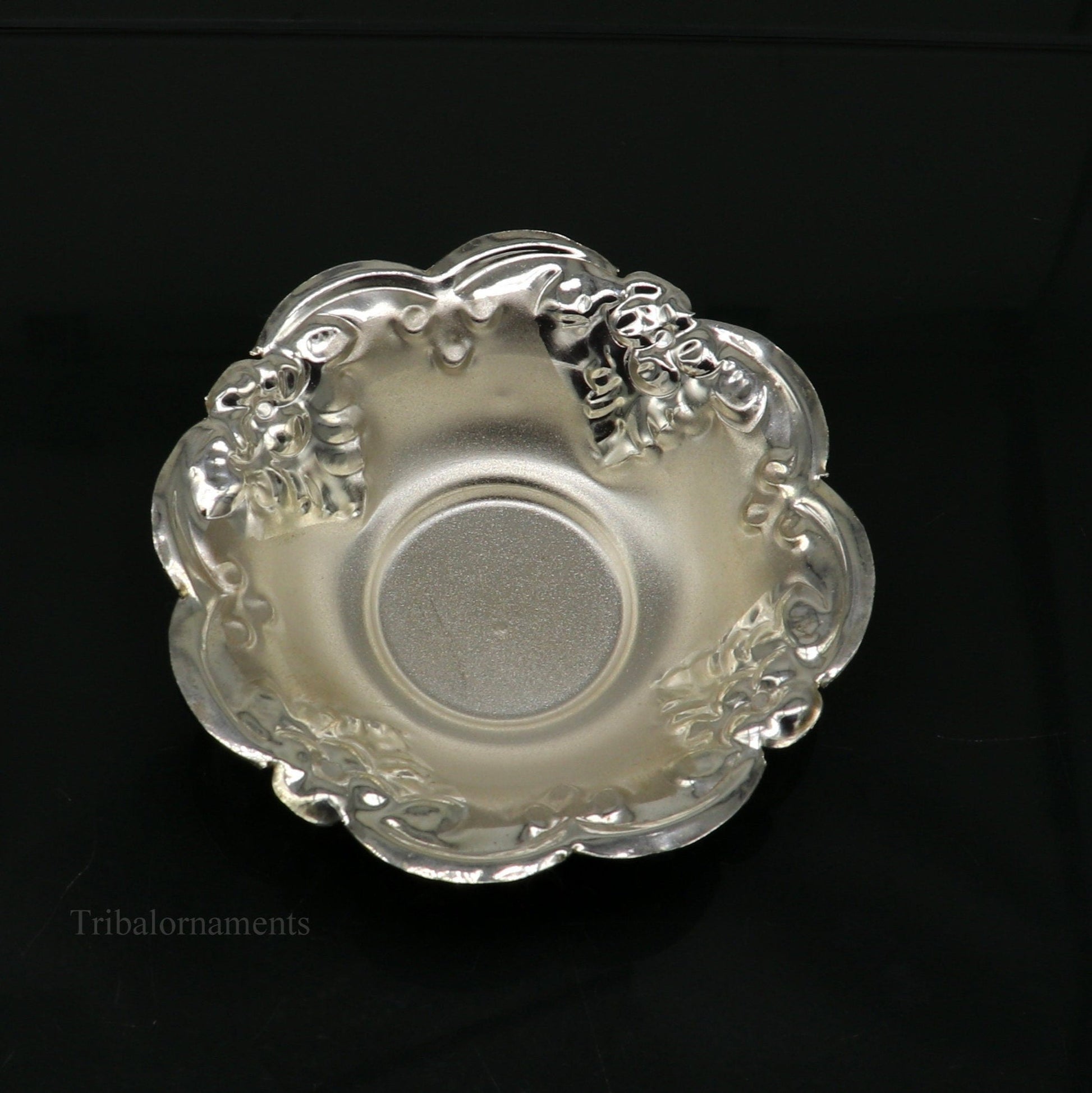 925 sterling silver exclusive handcrafted work light weight bowl, puja utensils, silver article, silver utensils, silver vessel sv237 - TRIBAL ORNAMENTS