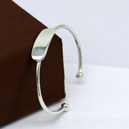 925 sterling silver baby bangle bracelet with a plain bright design, perfect for newborns and a lovely gift from TRIBAL ORNAMENTS