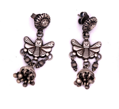 925 sterling silver fabulous butterfly design handmade stud earrings awesome wedding party girl's earrings tribal jewelry India s456 - TRIBAL ORNAMENTS