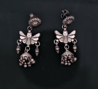 925 sterling silver fabulous butterfly design handmade stud earrings awesome wedding party girl's earrings tribal jewelry India s456 - TRIBAL ORNAMENTS