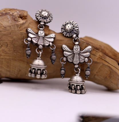 925 sterling silver fabulous butterfly design handmade stud earrings awesome wedding party girl's earrings tribal jewelry India s456 - TRIBAL ORNAMENTS