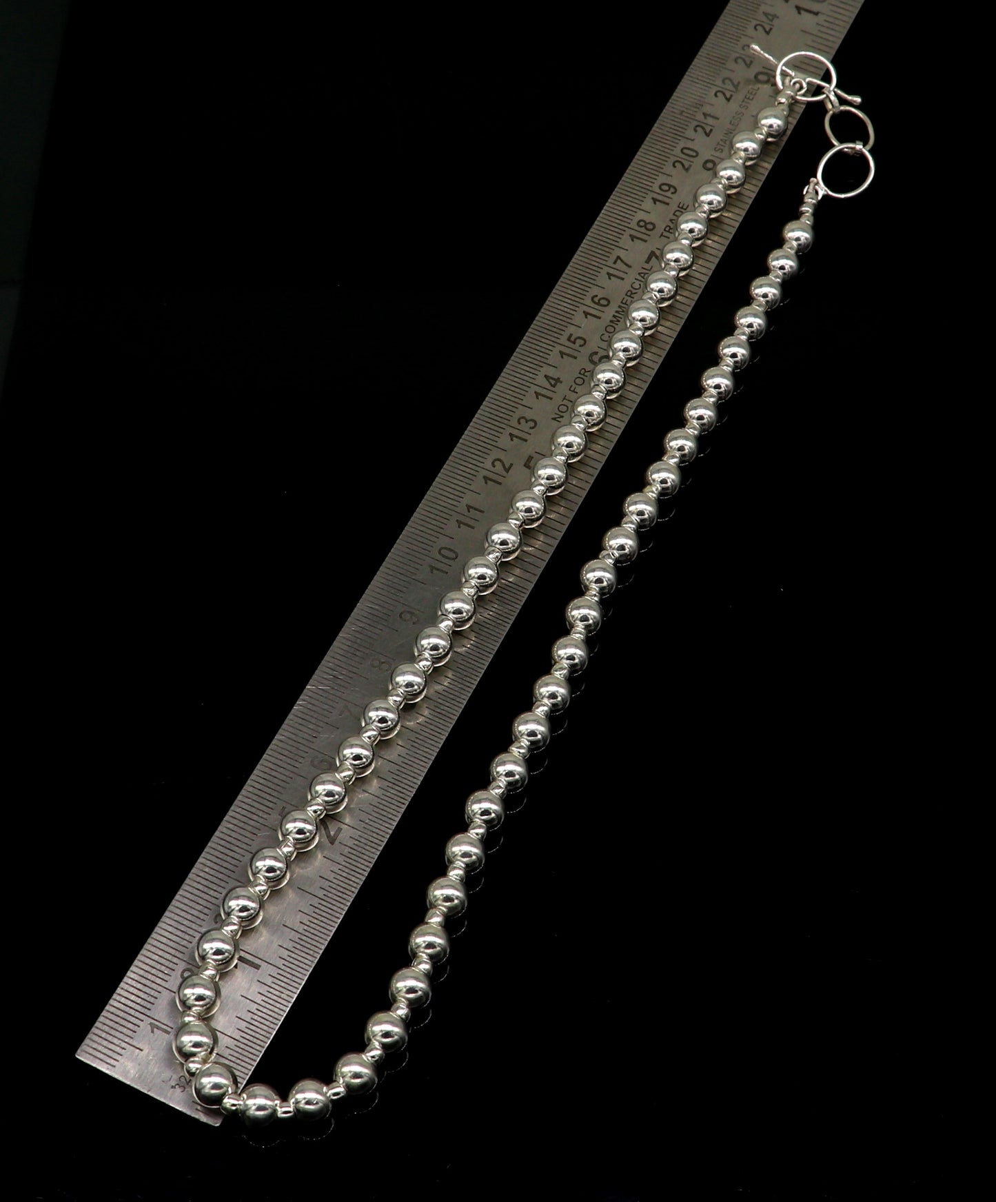 925 sterling silver fabulous plain shiny beaded necklace, modern trendy stylish fancy wedding brides jewelry, best choker necklace nec137 - TRIBAL ORNAMENTS