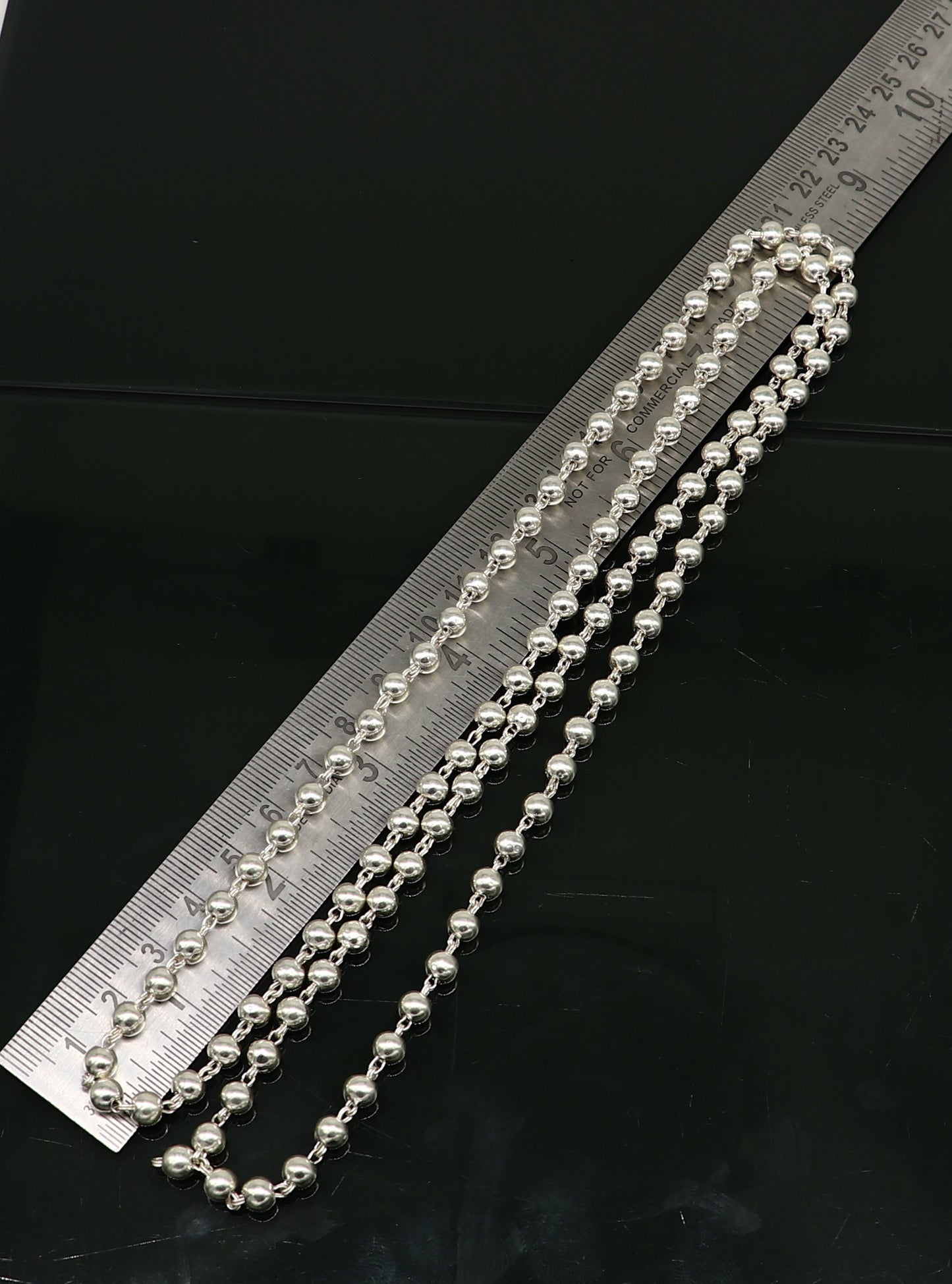 925 sterling silver fabulous plain solid beads chain japp mala 108 beads japp chain fabulous chanting necklace stylish jewelry ch109 - TRIBAL ORNAMENTS