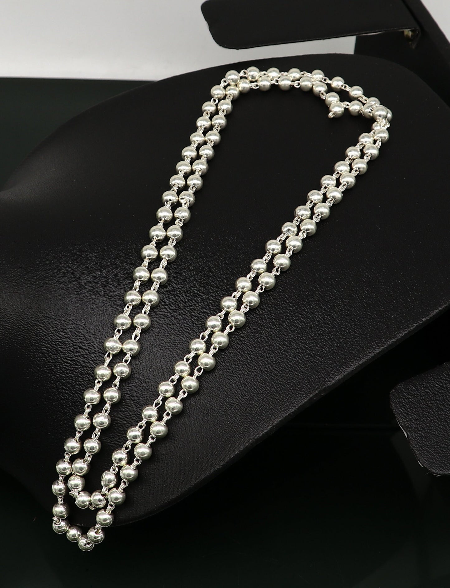 925 sterling silver fabulous plain solid beads chain japp mala 108 beads japp chain fabulous chanting necklace stylish jewelry ch109 - TRIBAL ORNAMENTS