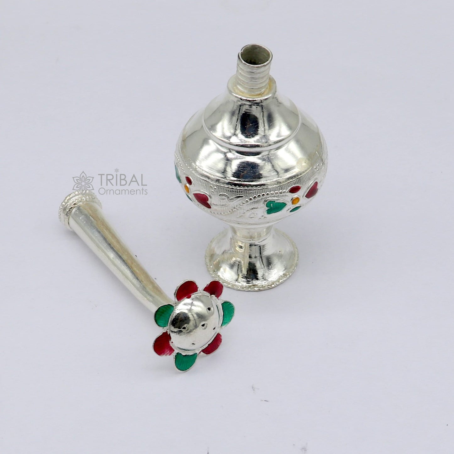 925 sterling silver Gangajal spray bottle, silver perfume bottle, royal style spray article, puja utensils, best gift su1144 - TRIBAL ORNAMENTS
