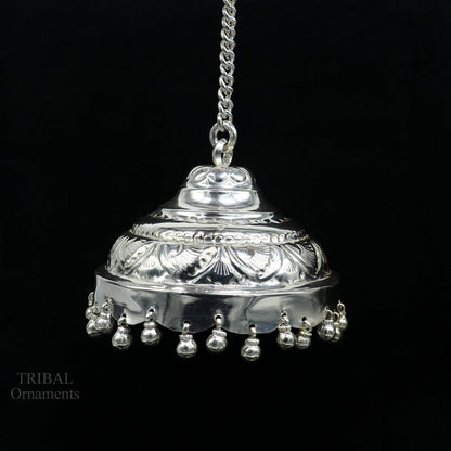 Solid Silver god chattar or chhatra, silver umbrella god temple art, hand craved sterling silver temple article, temple utensils su631 - TRIBAL ORNAMENTS