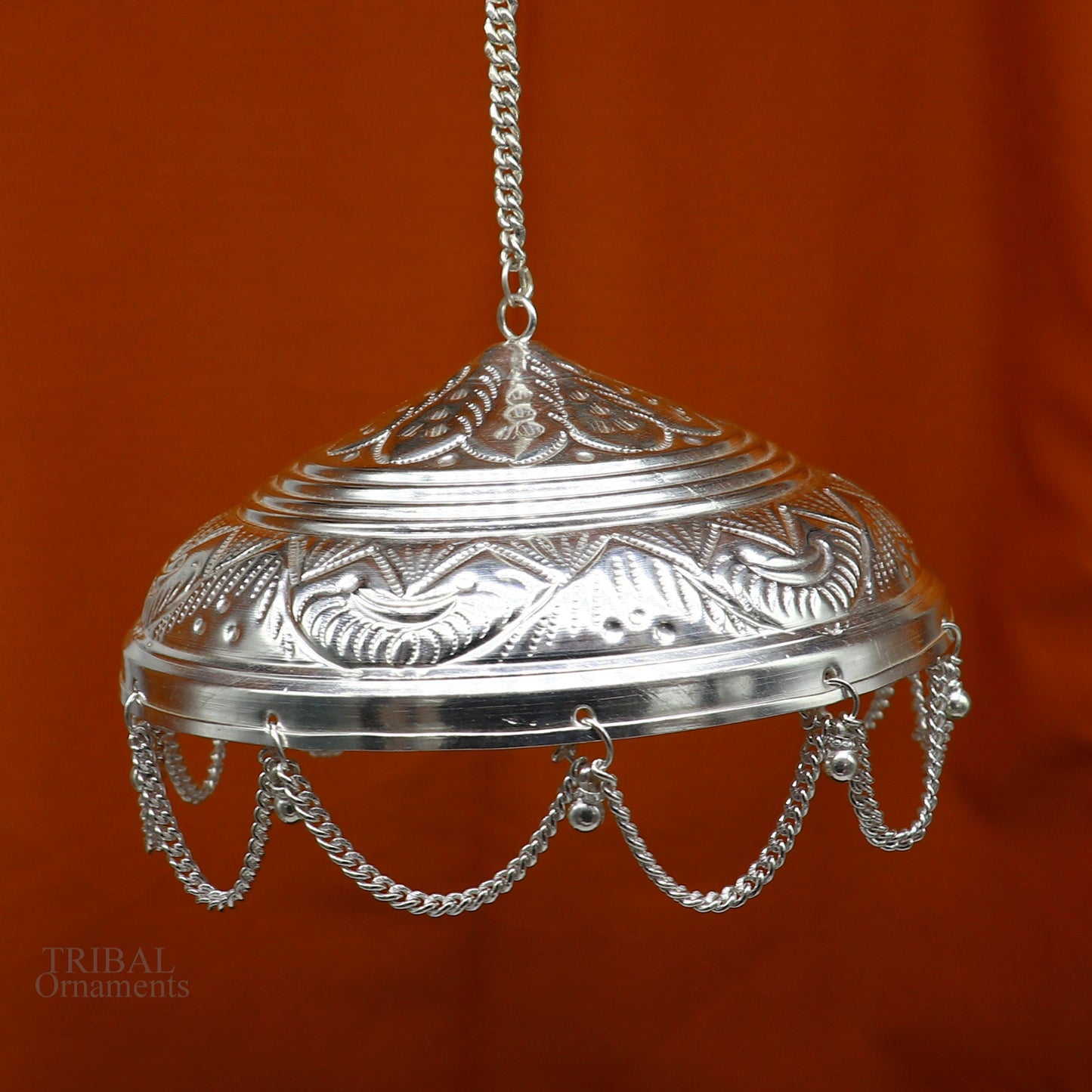 Solid Silver god chattar or chhatra, silver umbrella god temple art, hand craved sterling silver temple article, temple utensils su633 - TRIBAL ORNAMENTS