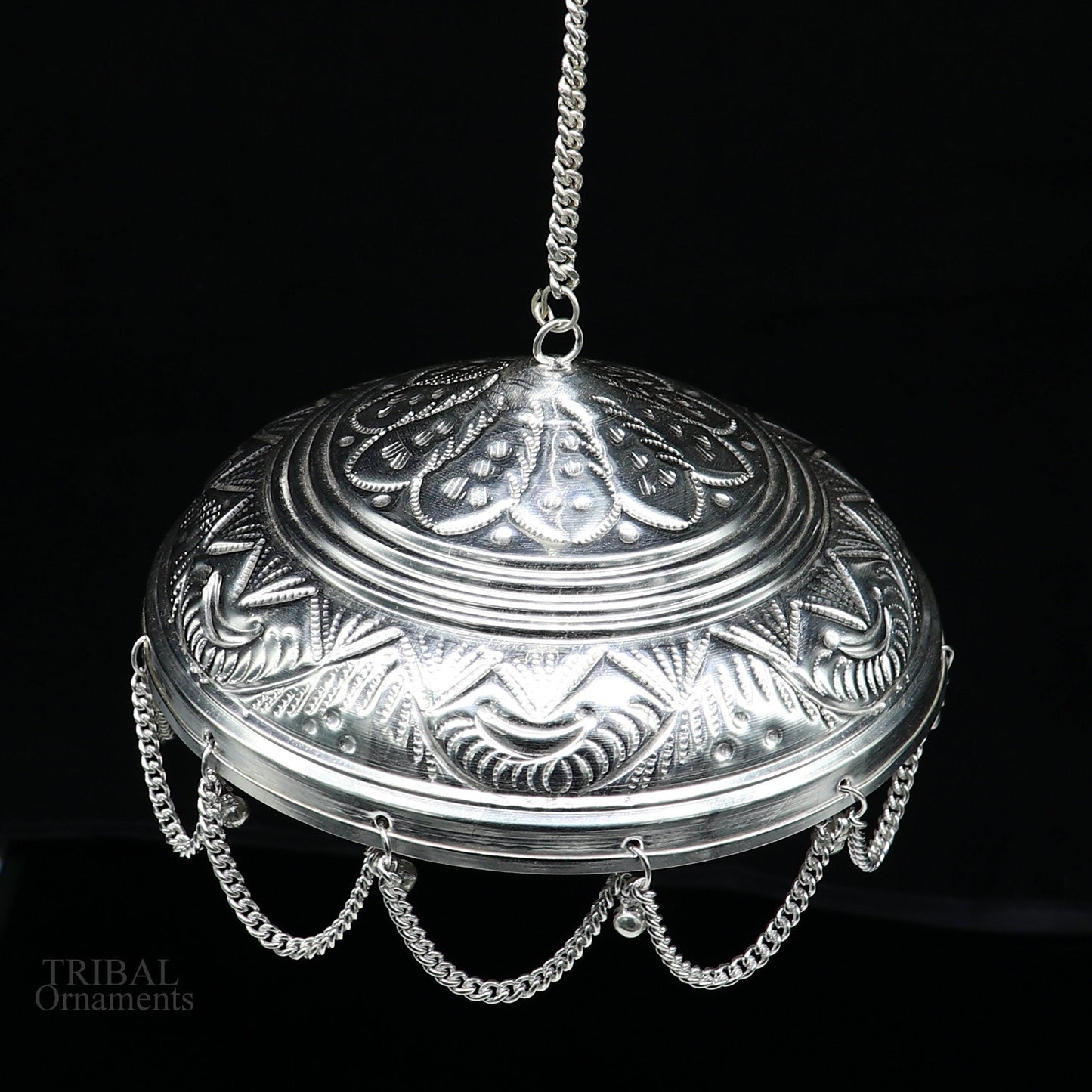 Solid Silver god chattar or chhatra, silver umbrella god temple art, hand craved sterling silver temple article, temple utensils su633 - TRIBAL ORNAMENTS