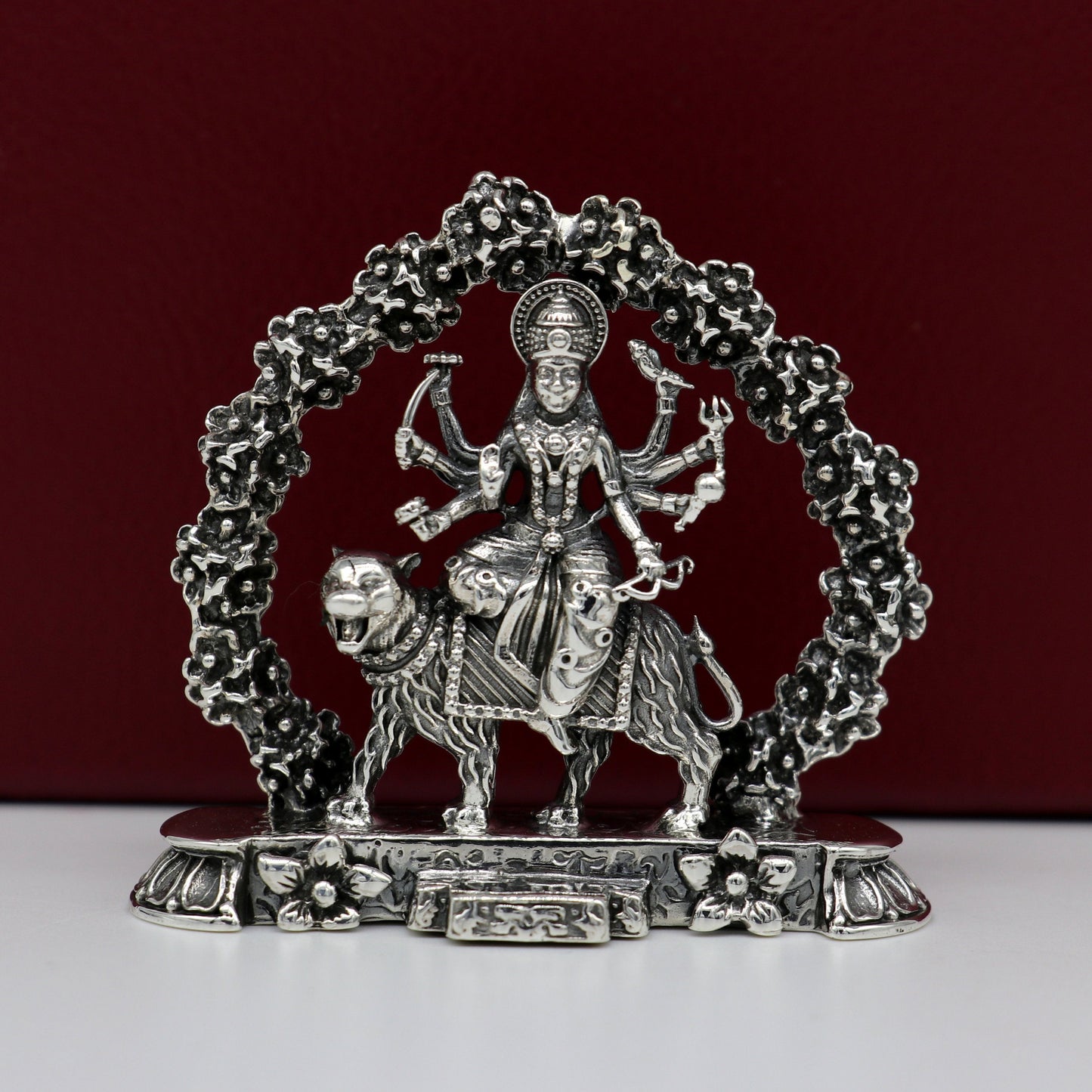 925 Sterling silver Goddess bhawani maa, Pooja Articles, Indian Silver Idols, handcrafted Mataji statue sculpture amazing gifting Art02 - TRIBAL ORNAMENTS
