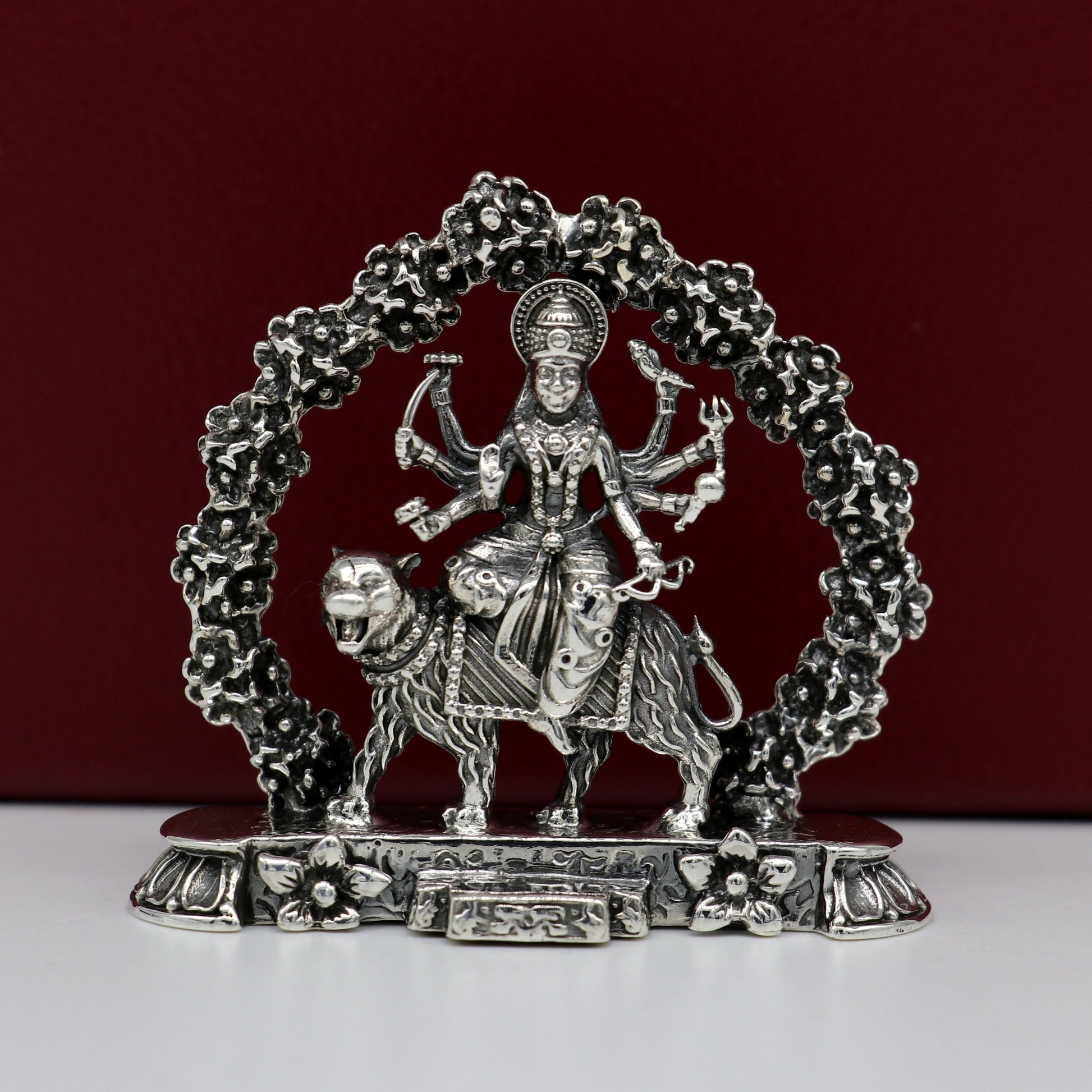 925 Sterling silver Goddess bhawani maa, Pooja Articles, Indian Silver Idols, handcrafted Mataji statue sculpture amazing gifting Art02 - TRIBAL ORNAMENTS