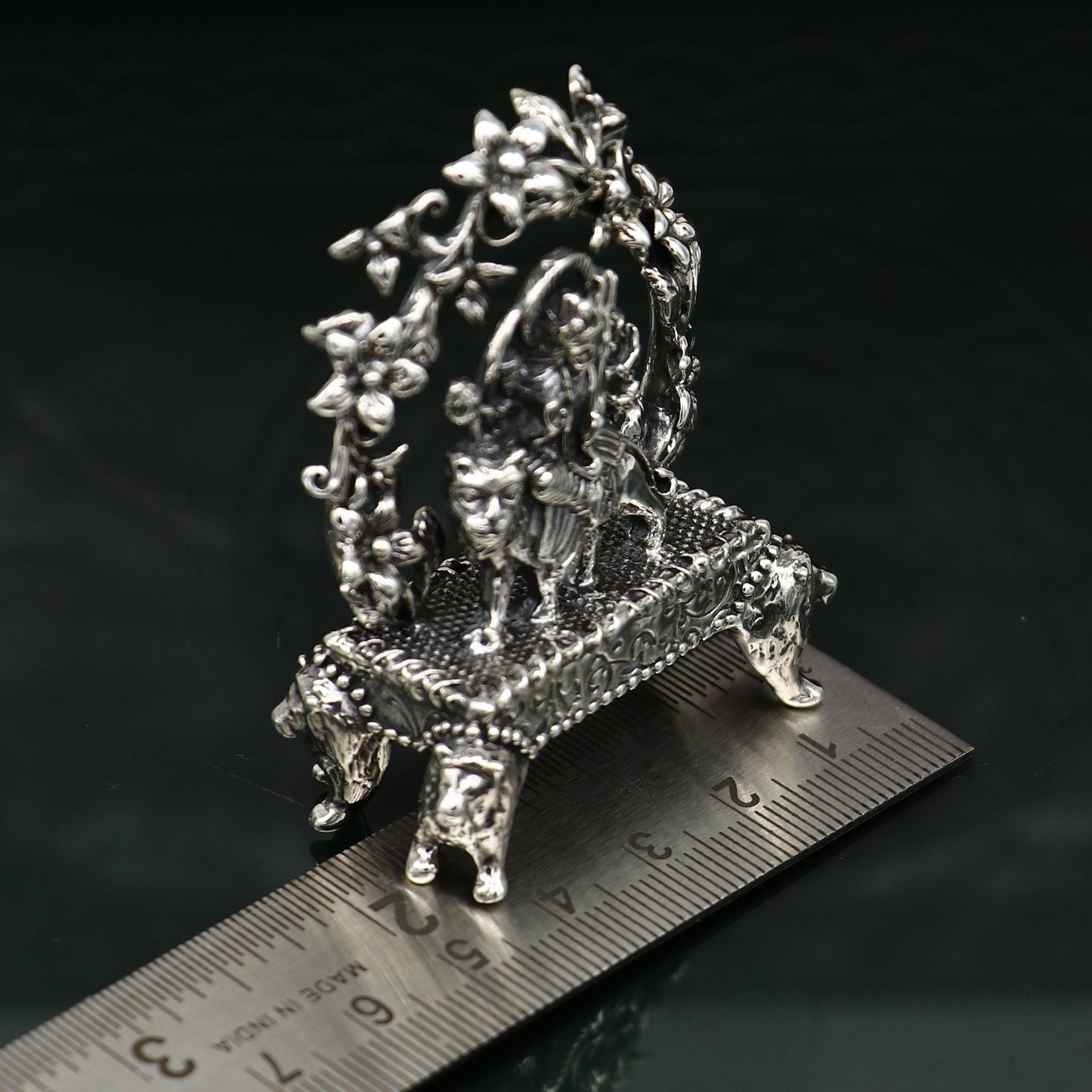 925 Sterling silver Goddess Bhawani mata, Pooja Articles, Indian Silver Idols, handcrafted Mataji statue sculpture amazing gifting Art06 - TRIBAL ORNAMENTS