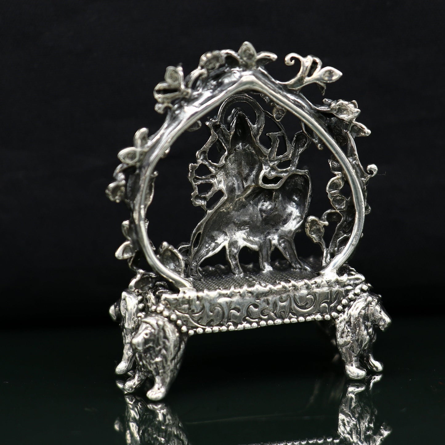 925 Sterling silver Goddess Bhawani mata, Pooja Articles, Indian Silver Idols, handcrafted Mataji statue sculpture amazing gifting Art06 - TRIBAL ORNAMENTS