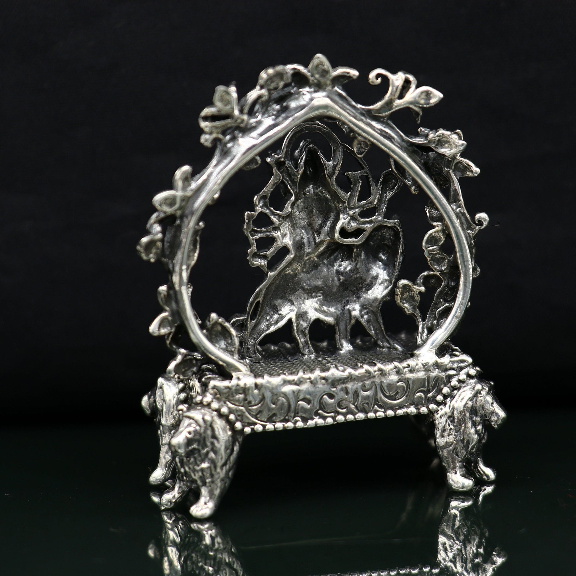 925 Sterling silver Goddess Bhawani mata, Pooja Articles, Indian Silver Idols, handcrafted Mataji statue sculpture amazing gifting Art06 - TRIBAL ORNAMENTS