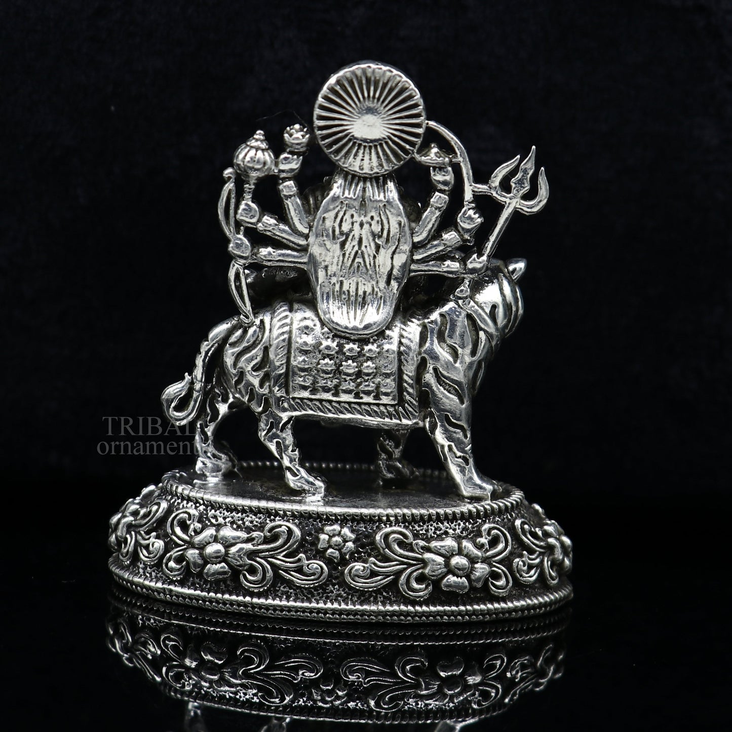 925 Sterling silver Goddess durga/bhawani maa, Pooja Articles, Silver Idols, handcrafted decorative statue sculpture amazing gifting Art488 - TRIBAL ORNAMENTS