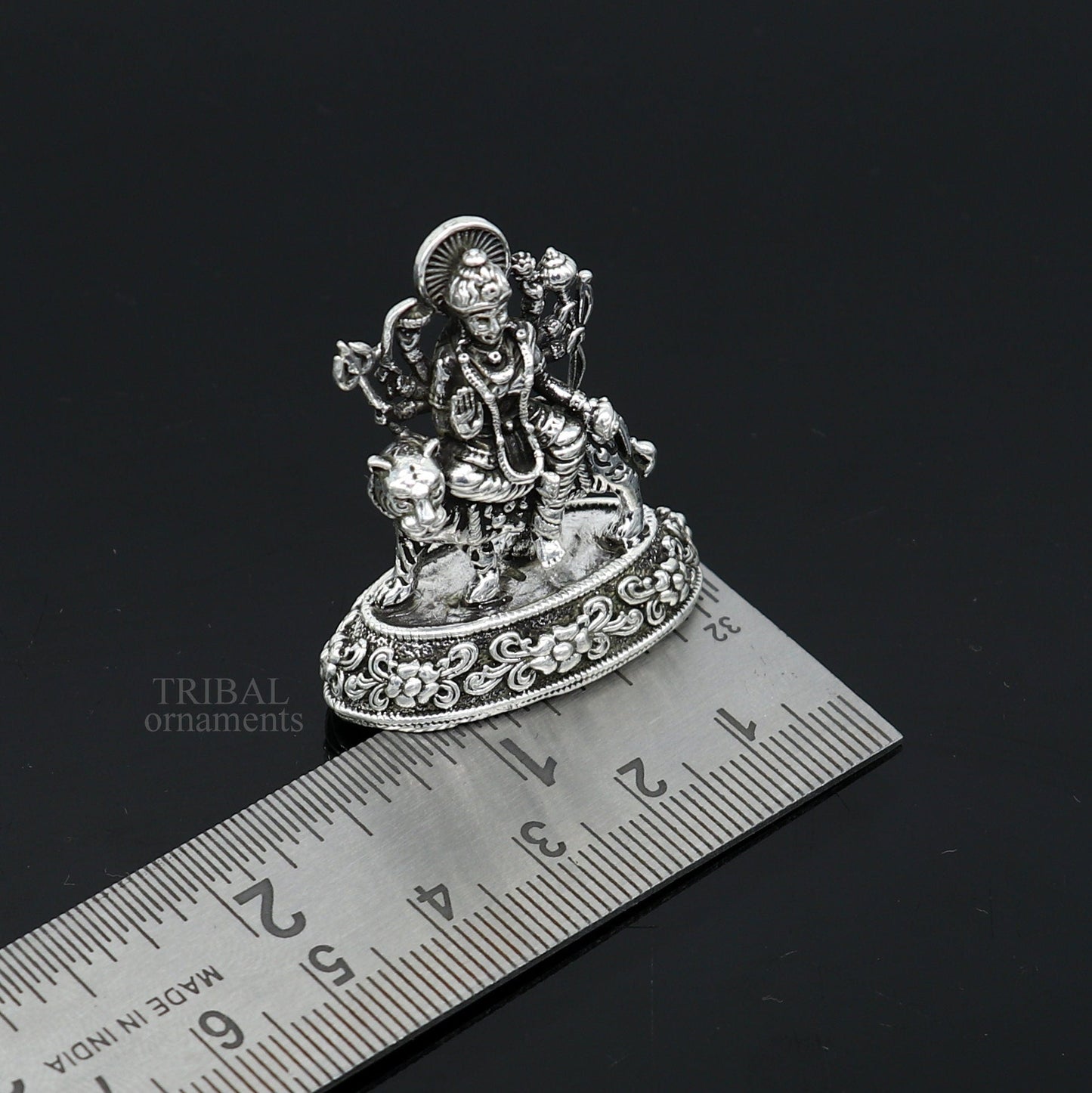 925 Sterling silver Goddess durga/bhawani maa, Pooja Articles statue, handcrafted decorative statue sculpture amazing gifting Art489 - TRIBAL ORNAMENTS