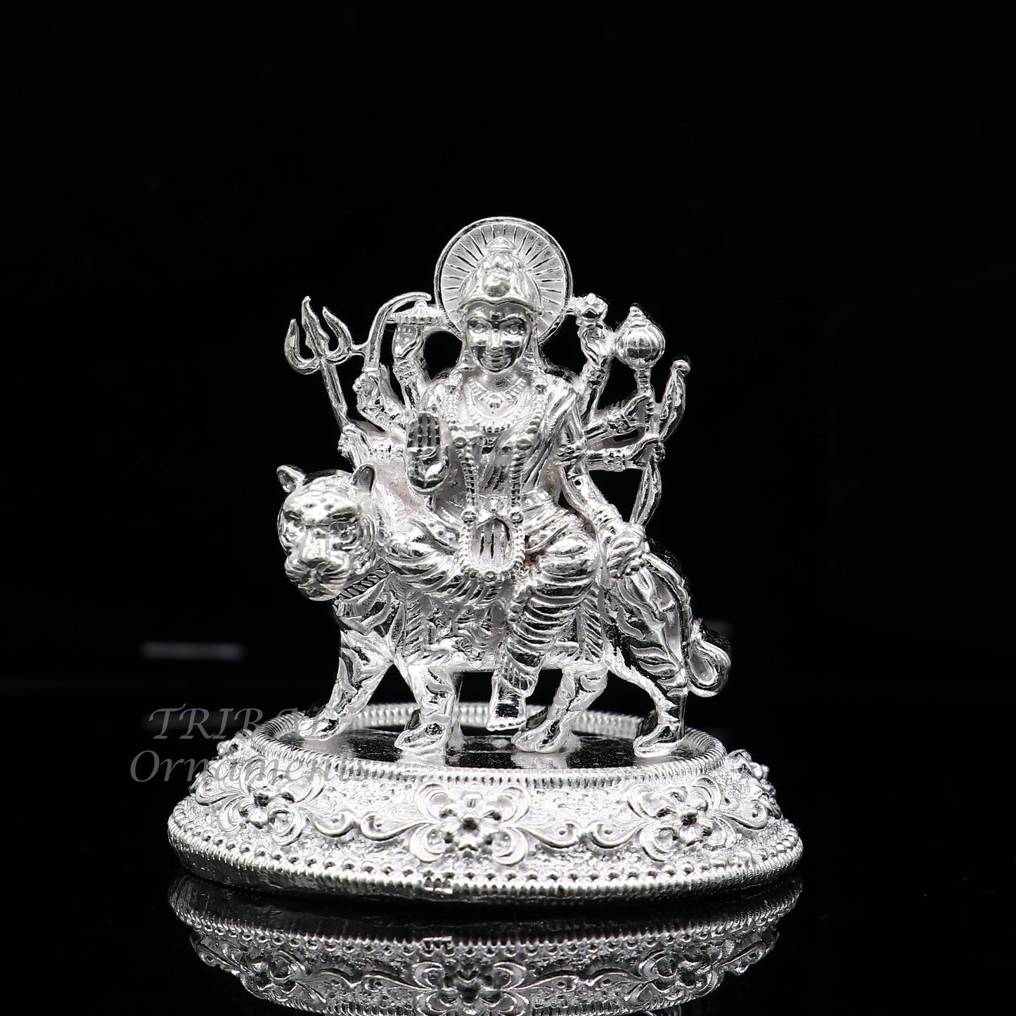 925 Sterling silver Goddess durga/bhawani vaishno devi maa Pooja statue figurine home temple puja statue sculpture amazing gifting Art643 - TRIBAL ORNAMENTS