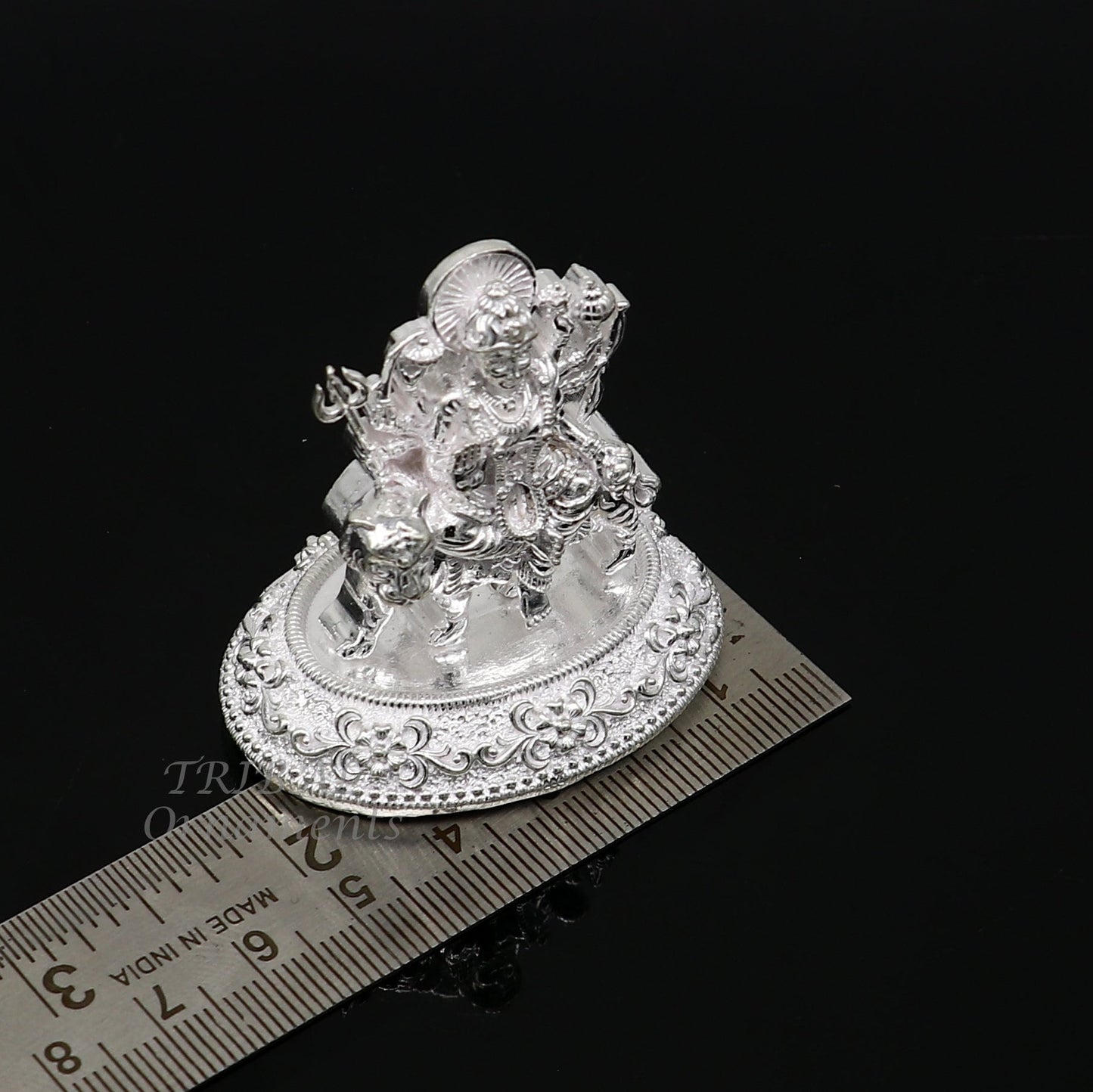 925 Sterling silver Goddess durga/bhawani vaishno devi maa Pooja statue figurine home temple puja statue sculpture amazing gifting Art643 - TRIBAL ORNAMENTS