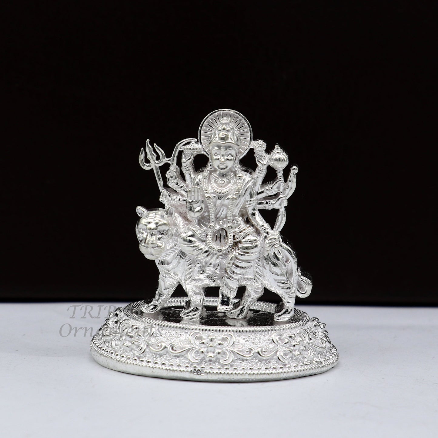 925 Sterling silver Goddess durga/bhawani vaishno devi maa Pooja statue figurine home temple puja statue sculpture amazing gifting Art643 - TRIBAL ORNAMENTS