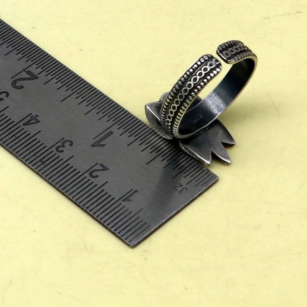 925 sterling silver gorgeous customized lord shiva Trident ring, excellent trident trushul adjustable ring band unisex jewelry sr367 - TRIBAL ORNAMENTS