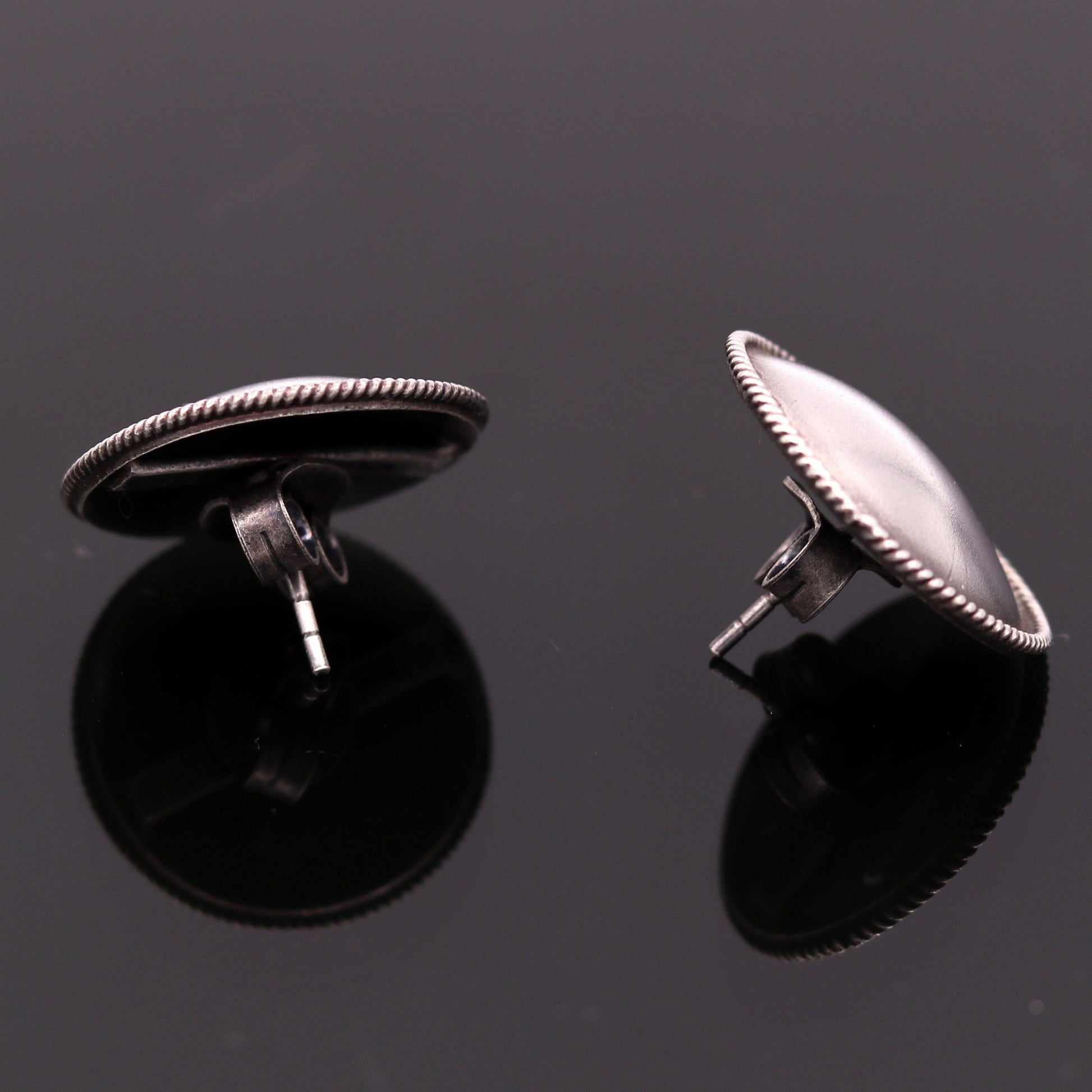 925 sterling silver gorgeous plain stud earring tribal jewelry fabulous gifting stud jewelry oxidized jewelry from india s507 - TRIBAL ORNAMENTS