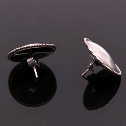 925 sterling silver gorgeous plain stud earring tribal jewelry fabulous gifting stud jewelry oxidized jewelry from india s507 - TRIBAL ORNAMENTS