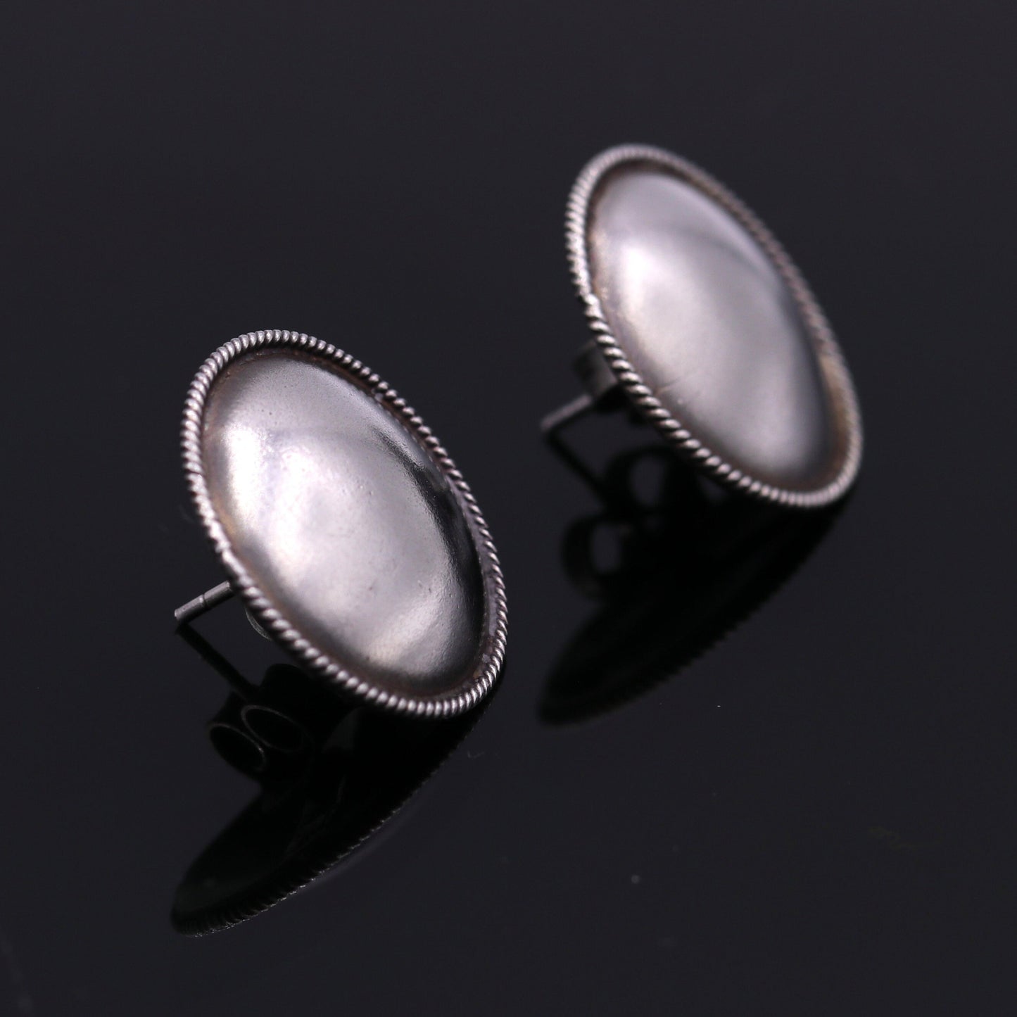 925 sterling silver gorgeous plain stud earring tribal jewelry fabulous gifting stud jewelry oxidized jewelry from india s507 - TRIBAL ORNAMENTS