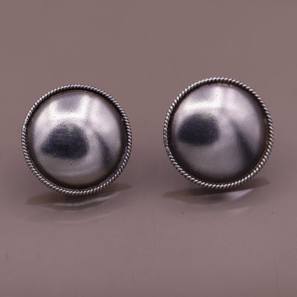 925 sterling silver gorgeous plain stud earring tribal jewelry fabulous gifting stud jewelry oxidized jewelry from india s507 - TRIBAL ORNAMENTS