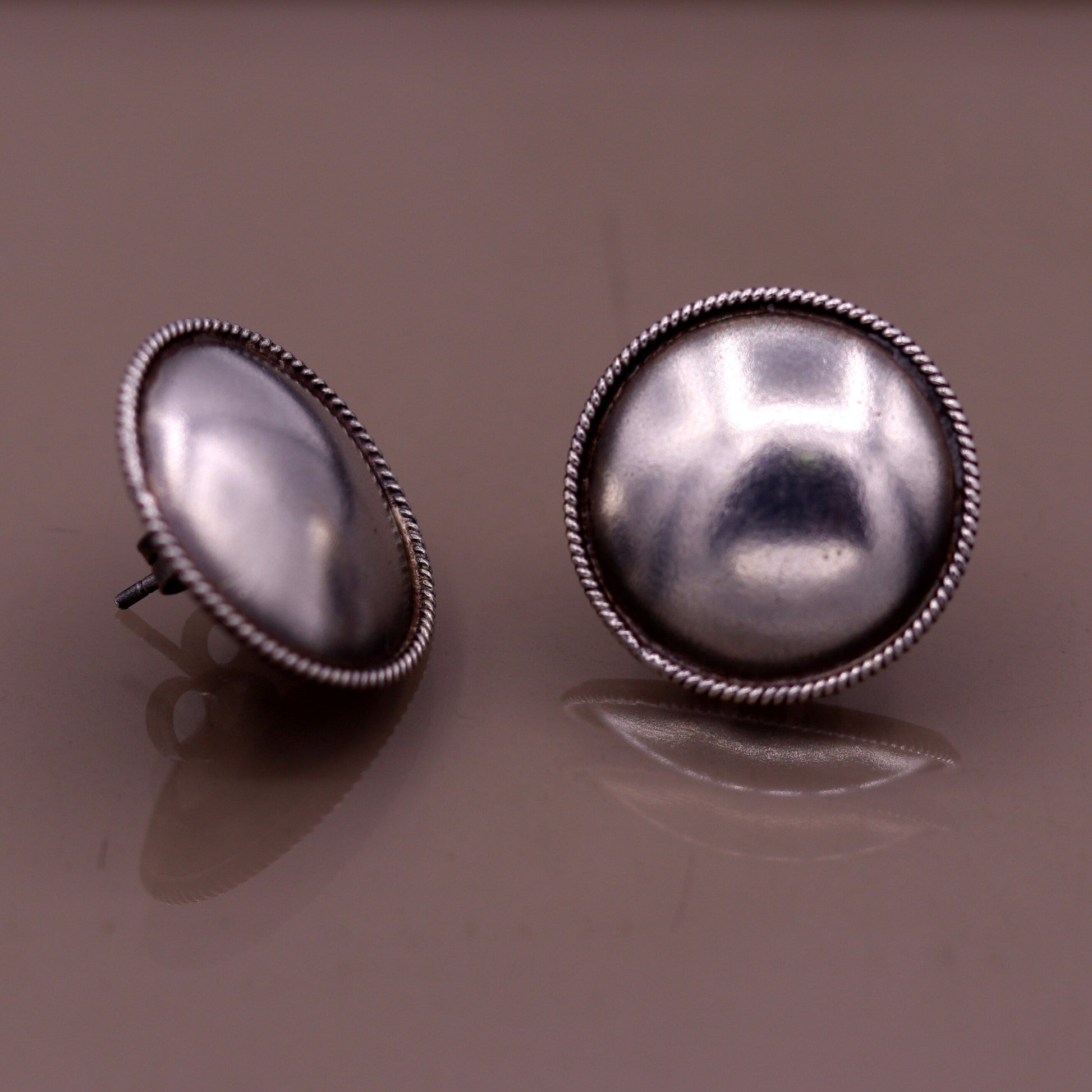 925 sterling silver gorgeous plain stud earring tribal jewelry fabulous gifting stud jewelry oxidized jewelry from india s507 - TRIBAL ORNAMENTS