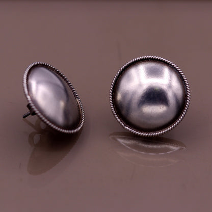 925 sterling silver gorgeous plain stud earring tribal jewelry fabulous gifting stud jewelry oxidized jewelry from india s507 - TRIBAL ORNAMENTS