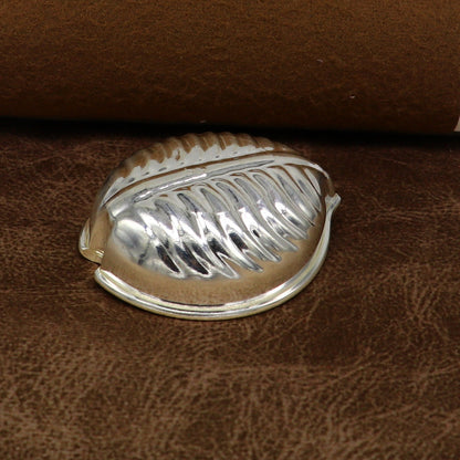 Handcrafted 925 sterling silver tilak bowl for sindur, kesar chandan, saffron sandal, and puja rituals, with intricate tribal design.