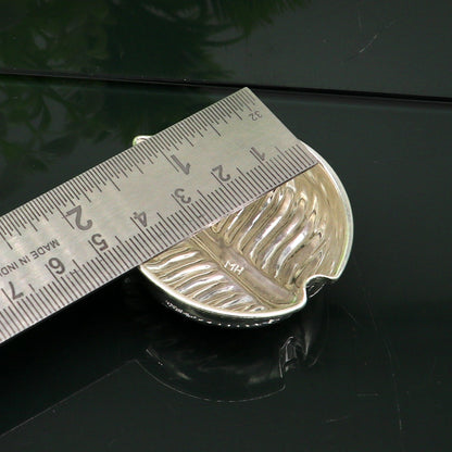 Sterling silver handcrafted tilak bowl with intricate design, used for sindur, saffron, sandal, and puja rituals.