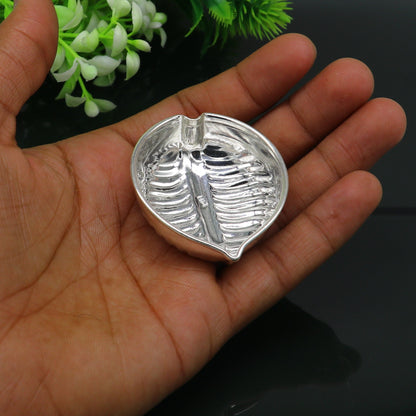 925 sterling silver handcrafted tilak and sindur bowl with decorative design, ideal for puja and home temple use.