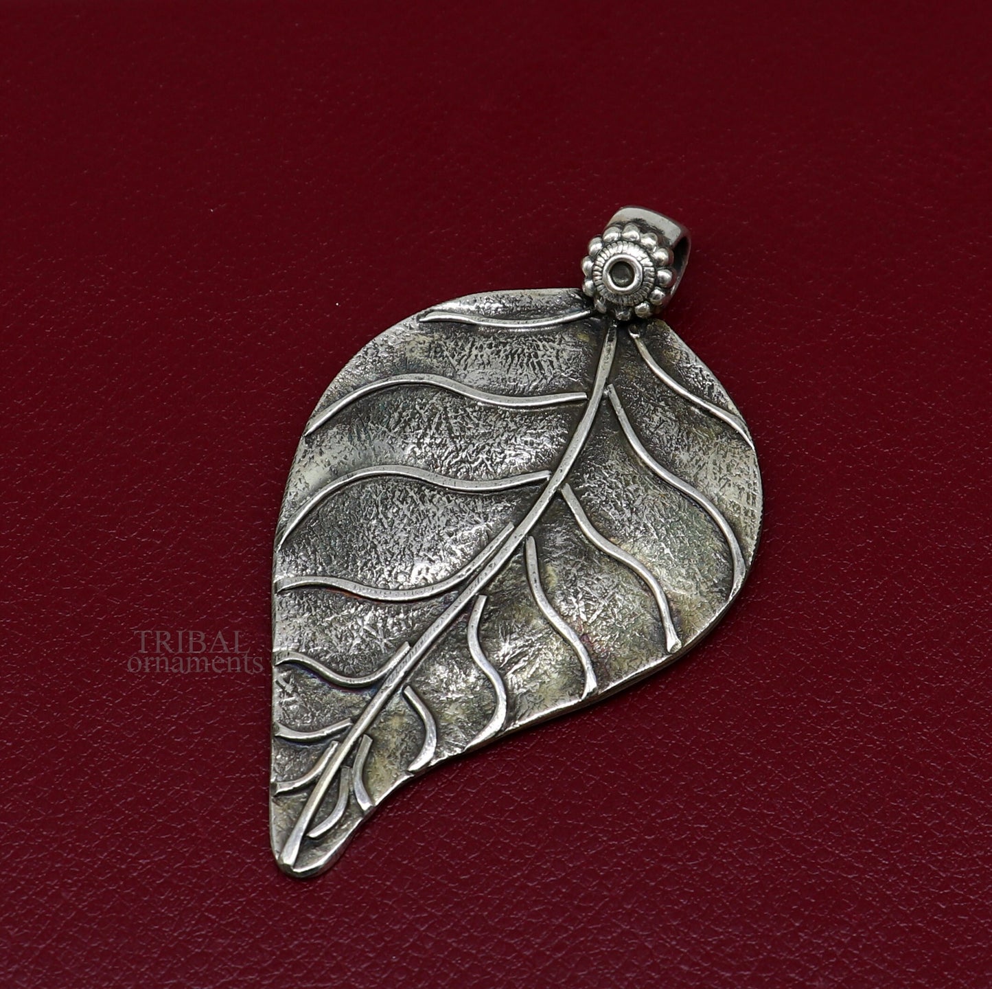 925 sterling silver handcrafted tree leaf design tribal ethnic pendant antique design wedding charm pendant necklace jewelry india ssp1509 - TRIBAL ORNAMENTS