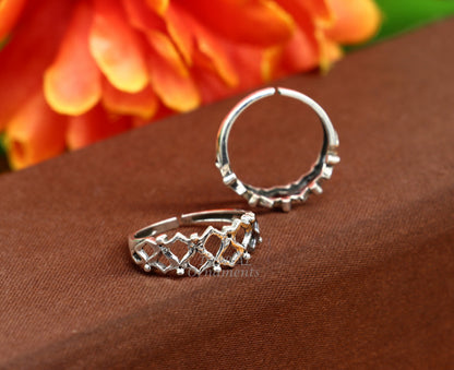 925 sterling silver handcrafted unique design vintage ethnic design brides toe ring for girl's women's ytr27 - TRIBAL ORNAMENTS