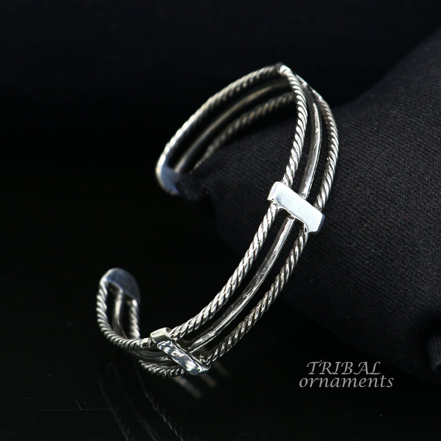 925 sterling silver handcrafted vintage style amazing cuff bangle kada bracelet, best gift for men's and girl's, adjustable kada cuff117 - TRIBAL ORNAMENTS