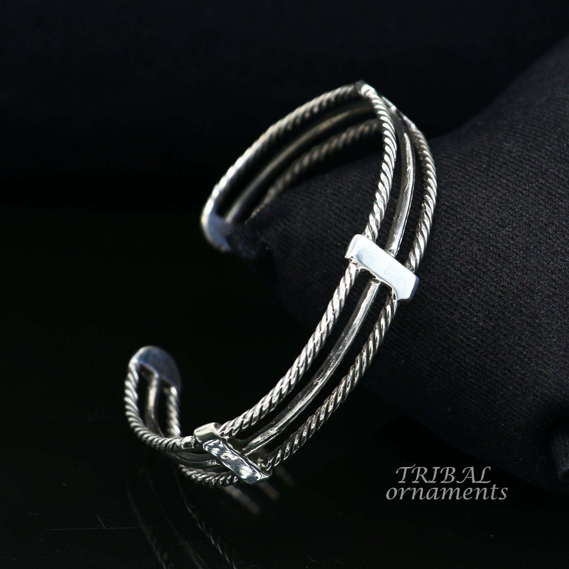 925 sterling silver handcrafted vintage style amazing cuff bangle kada bracelet, best gift for men's and girl's, adjustable kada cuff117 - TRIBAL ORNAMENTS