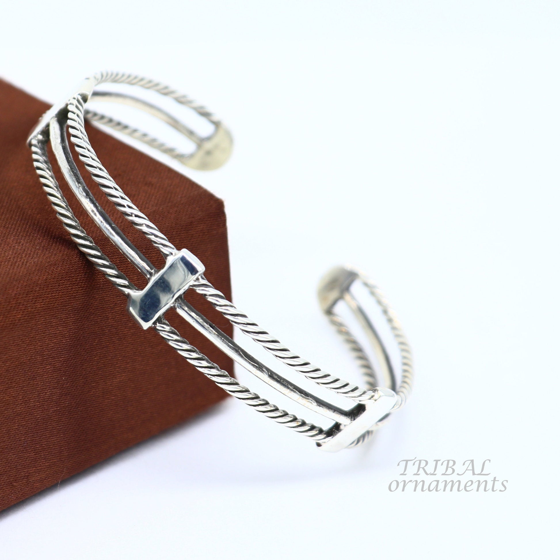 925 sterling silver handcrafted vintage style amazing cuff bangle kada bracelet, best gift for men's and girl's, adjustable kada cuff117 - TRIBAL ORNAMENTS