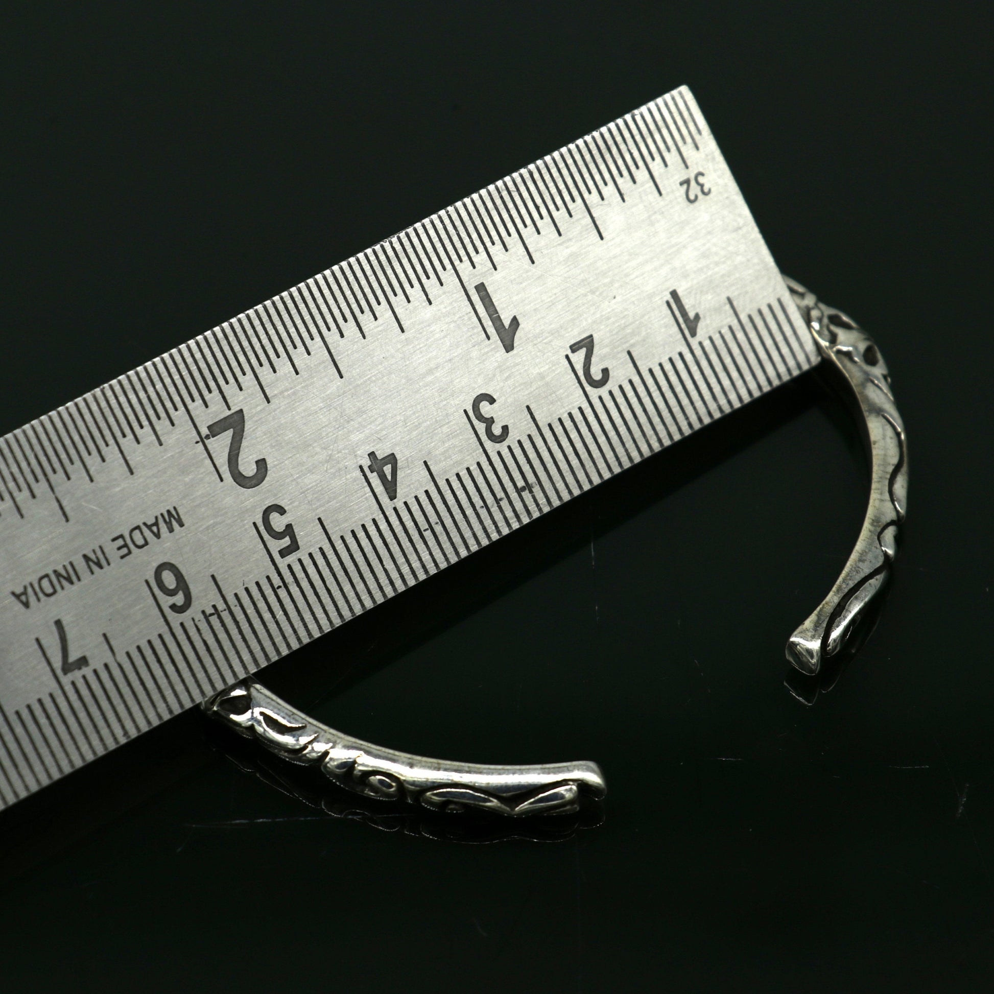 925 sterling silver handcrafted work Superior Quality Graceful Design Glossy Plain solid Bracelet Kada for Men and women's gifting cuff50 - TRIBAL ORNAMENTS