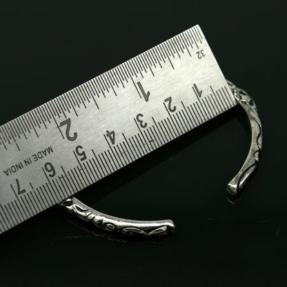 Tribal Ornaments 925 sterling silver cuff bracelet featuring a trendy, handcrafted design for men and women, suitable for gifting.