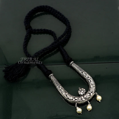 Tribal Ornaments 925 sterling silver adjustable necklace with traditional cultural design, delicate and trendy jewelry set.