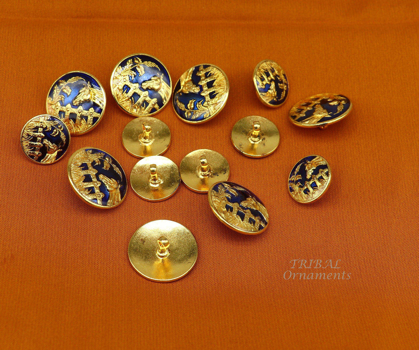 925 Sterling silver handmade amazing horse design buttons set of 13 pc for men's coat or suit, best jewelry for all occasions btn27 - TRIBAL ORNAMENTS