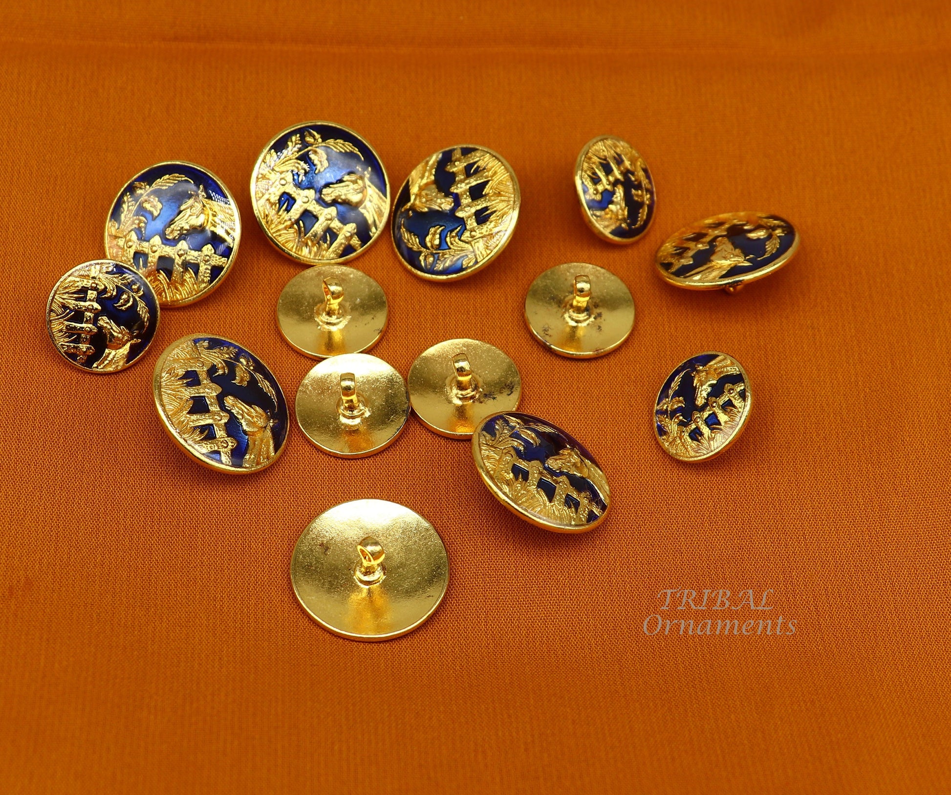 925 Sterling silver handmade amazing horse design buttons set of 13 pc for men's coat or suit, best jewelry for all occasions btn27 - TRIBAL ORNAMENTS