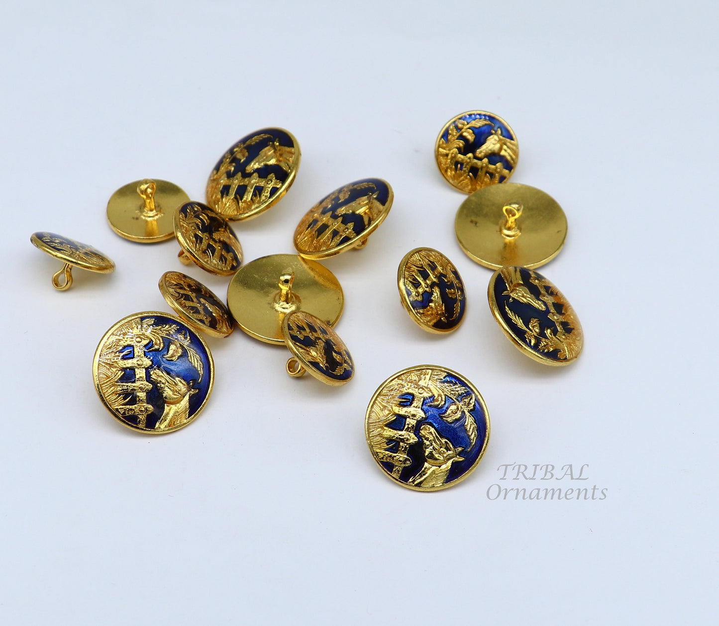 925 Sterling silver handmade amazing horse design buttons set of 13 pc for men's coat or suit, best jewelry for all occasions btn27 - TRIBAL ORNAMENTS