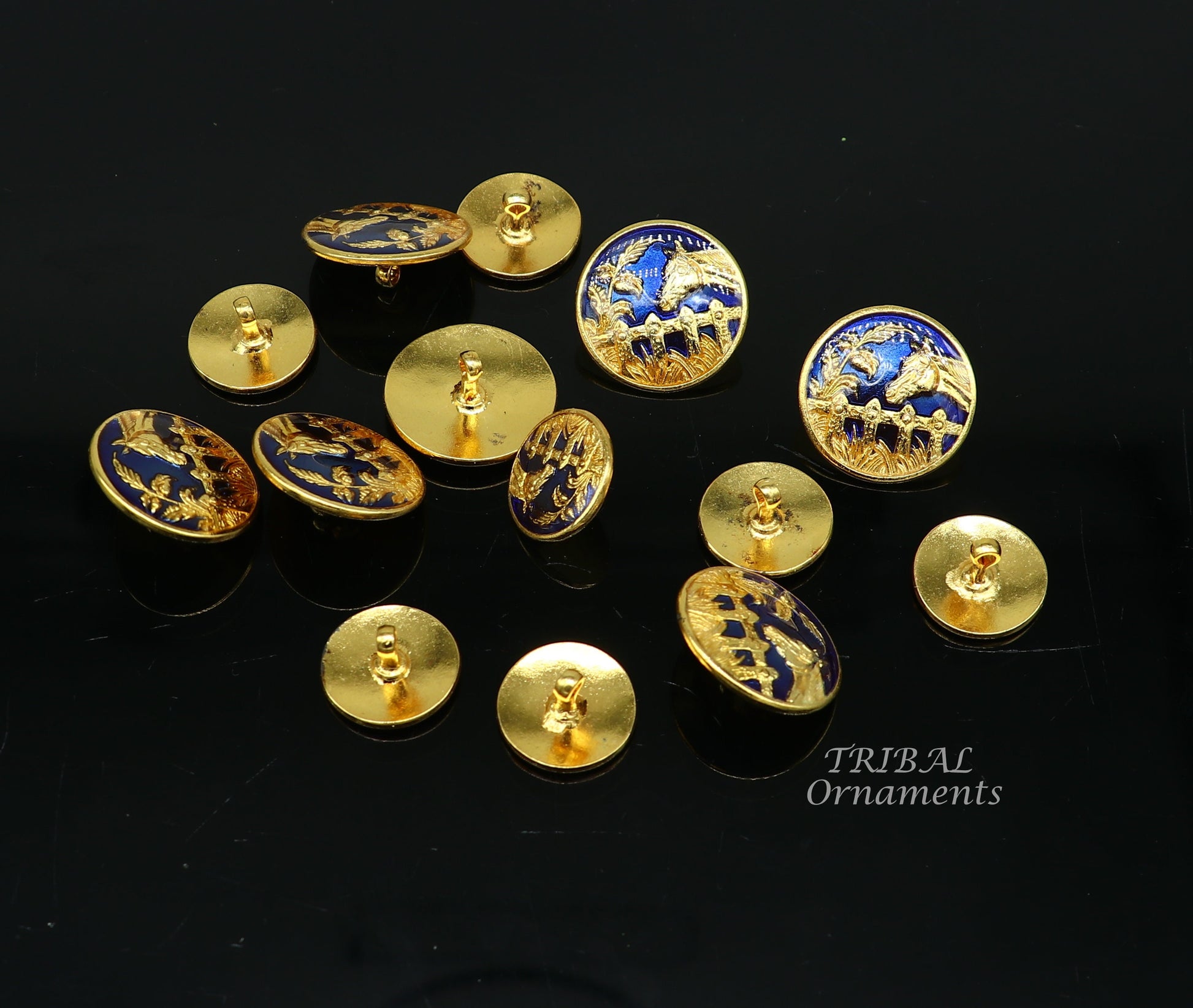 925 Sterling silver handmade amazing horse design buttons set of 13 pc for men's coat or suit, best jewelry for all occasions btn27 - TRIBAL ORNAMENTS