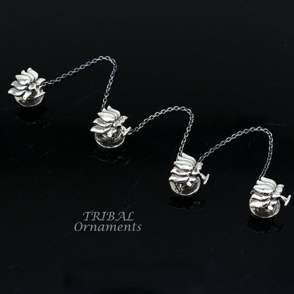 925 Sterling silver handmade amazing Indian national flower lotus design buttons for men's kurta, best gifting accessories btn10 - TRIBAL ORNAMENTS