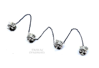 925 Sterling silver handmade amazing Indian national flower lotus design buttons for men's kurta, best gifting accessories btn10 - TRIBAL ORNAMENTS